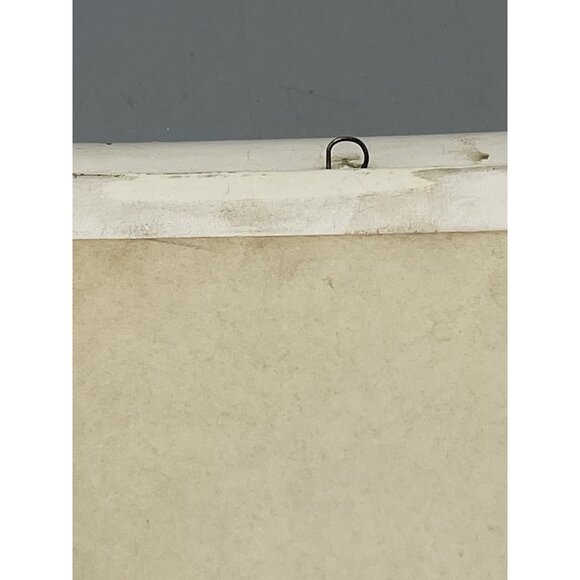 vintage ceramic framed La Mode illustree print shabby chic white gold mated READ - Picture 8 of 8